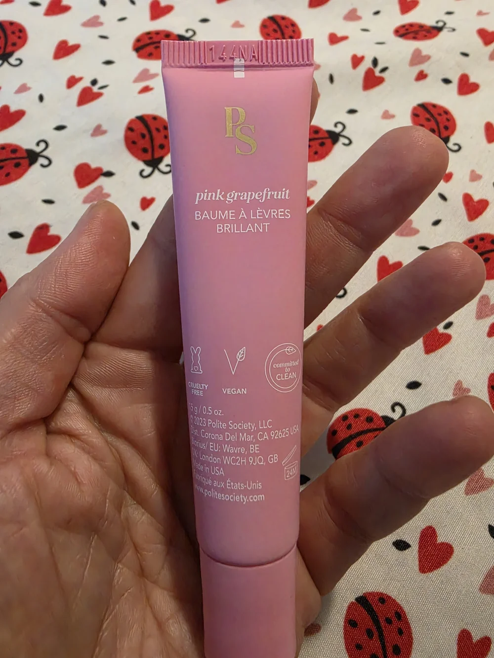 Polite Society Polite Pout Glossy Lip Balm Pink Grapefruit